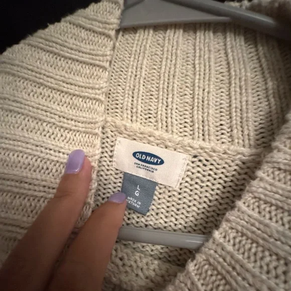 Old Navy Cream Cowl Neck Sweater - Picture 4 of 4